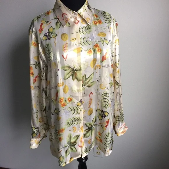 Maggie Barnes Nature Botanical Print Top - Picture 1 of 5
